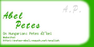 abel petes business card